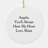 Décoration En Céramique Coeur floral personnalisé avec message sensoriel (Dos)