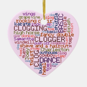 Décoration En Céramique Coeur obstruant d'art de mot de Clogger