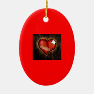 Décoration En Céramique Coeur-ornement cassé/de réparation
