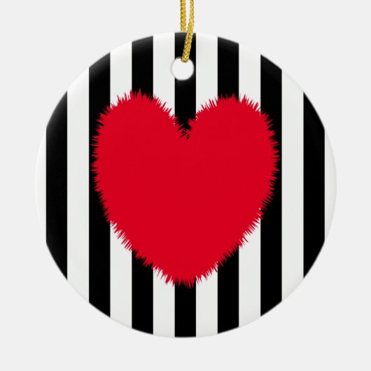 Décoration En Céramique Coeur rouge (Devant)