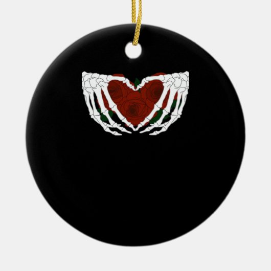 Décoration En Céramique Coeur squelettique (Devant)