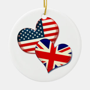 Décoration En Céramique Coeurs américains et britanniques