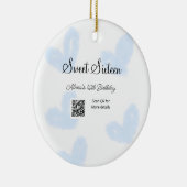 Décoration En Céramique Coeurs d'aquarelle bleu QR Sweet sixteen anniversa (Droite)