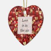 Décoration En Céramique Coeurs de Parties scintillant Red Gold (Gauche)