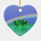 Décoration En Céramique Coeurs d'émeraude du 55e anniversaire (Dos)