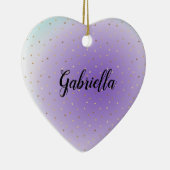 Décoration En Céramique Coeurs d'or violet Aqua Ombre (Droite)