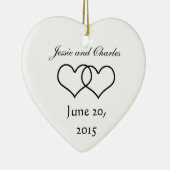 Décoration En Céramique Coeurs enclenchés - noirs et blancs (Droite)