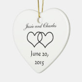 Décoration En Céramique Coeurs enclenchés - noirs et blancs (Gauche)