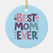 Décoration En Céramique Coeurs et fleurs mignons Meilleure maman jamais (Devant)