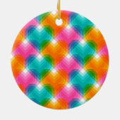 Décoration En Céramique Coeurs géométriques en couleurs psychédéliques (1) (Dos)