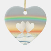 Décoration En Céramique Coeurs papier du 1er anniversaire (Dos)