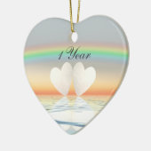 Décoration En Céramique Coeurs papier du 1er anniversaire (Gauche)