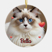 Décoration En Céramique Coeurs photo simples Pet CAT Personnaliser (Devant)