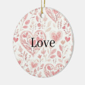 Décoration En Céramique Cœurs roses Amour floral   (Gauche)