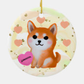 Décoration En Céramique Coeurs Shiba Inu mignons | Pour Amoureux des chien (Dos)