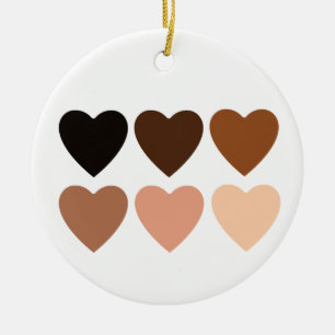 Décoration En Céramique Coeurs squelettiques anti-racisme