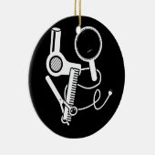 Décoration En Céramique Coiffeur Amour Sèche-cheveux Ciseaux Barbier Brush (Droite)