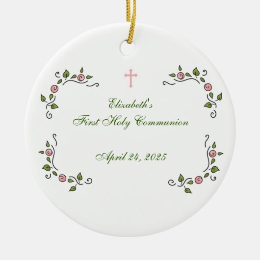 Décoration En Céramique Coins floraux roses, religieux (Devant)