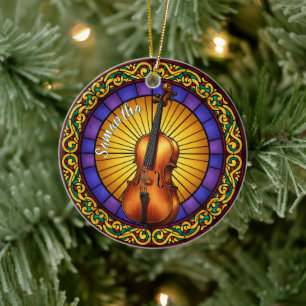 Décoration En Céramique Colle en verre tendu Nom personnalisé Noël