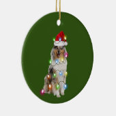 Décoration En Céramique Collie Avec Lumières Casquettes Noël (Droite)