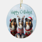 Décoration En Céramique Collie Christmas Ornaments (Gauche)