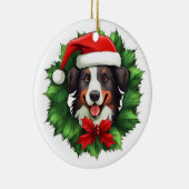 Décoration En Céramique Collie Christmas Wreath (Droite)