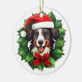 Décoration En Céramique Collie Christmas Wreath (Gauche)