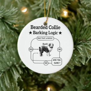 Décoration En Céramique Collie harcelé Logique d'écorce Drôle Chien Sarcas