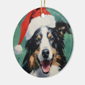 Décoration En Céramique Collie peinture de Noël (Gauche)