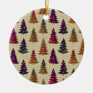 Décoration En Céramique Colorful Glittery sapin de Noël Motif répétitif