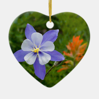 Décoration En Céramique Columbine bleu