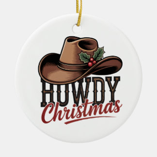 Décoration En Céramique Comment allez-vous Noël Cowboy Chapeau – Décoratio