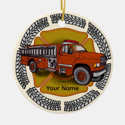 Décoration En Céramique Comment je marche pompier Firefighter (Devant)