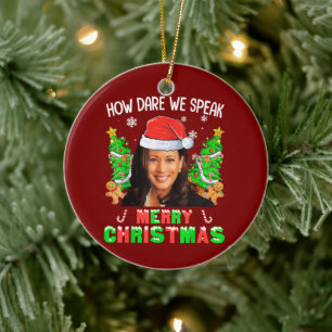 Décoration En Céramique Comment Osons-nous parler Joyeux Noël Kamala Harri