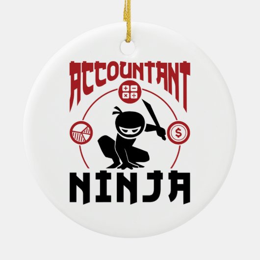 Décoration En Céramique Comptable Ninja Comptabilité CPA (Dos)