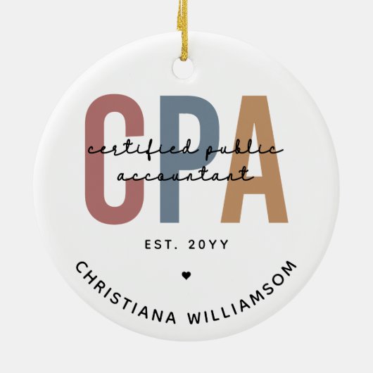 Décoration En Céramique Comptable Public Certifié CPA Retro (Dos)