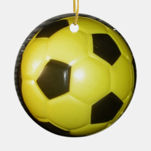 Décoration En Céramique Conception abstraite de football (soccer) jaune et