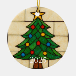 Décoration En Céramique Conception d'arbre de Noël en verre coloré de styl
