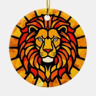 Décoration En Céramique Conception de cercle en soleil éclatant de lion ma