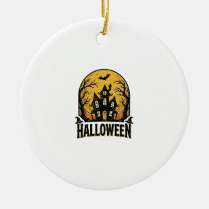 Décoration En Céramique Conception de chemise Halloween Maison Hantée Vint