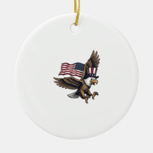 Décoration En Céramique Conception de chemise vintage drapeau aigle patrio