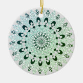 Décoration En Céramique Conception de fleurs mandala vertes et blanches (Devant)