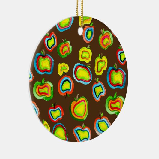 Décoration En Céramique Conception de fruit d'aquarelle pomme funky (Droite)