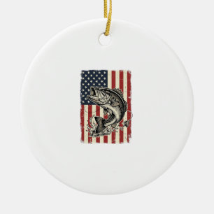 Décoration En Céramique Conception de maillot de drapeau américain de pêch
