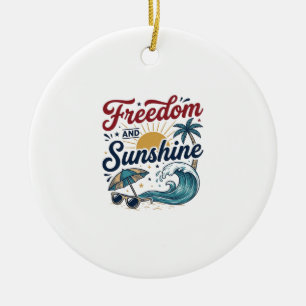 Décoration En Céramique Conception de maillot de plage vintage Liberté Et 