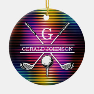 Décoration En Céramique Conception de monogramme de golf couleur personnal