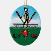 Décoration En Céramique Conception de monogramme de golf de Noël (Droite)