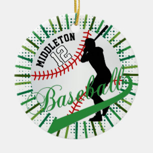 Décoration En Céramique Conception de pâte lisse de base-ball - vert