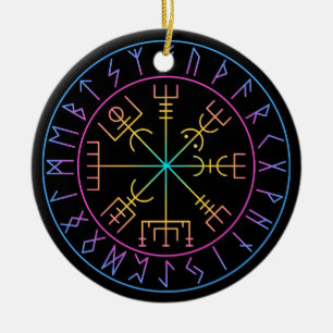 Décoration En Céramique Conception de symbole de compas viking Vegvisir