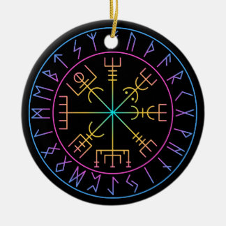Décoration En Céramique Conception de symbole de compas viking Vegvisir
